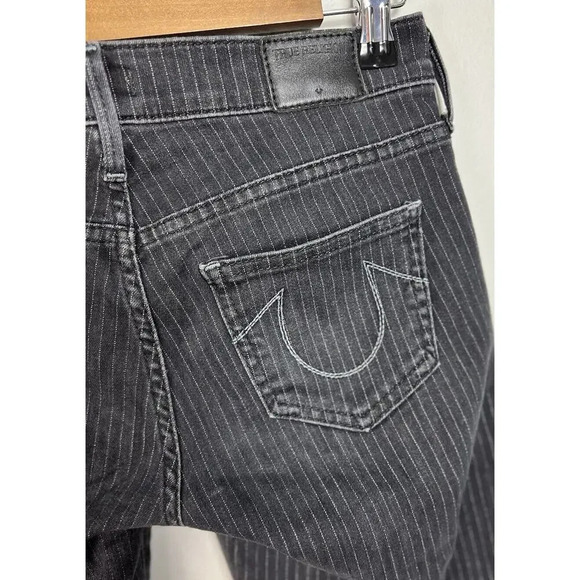 True Religion Victoria Skinny Cigarette Jeans Pinstripe Size 25 Stretch Wm’s - Picture 4 of 8